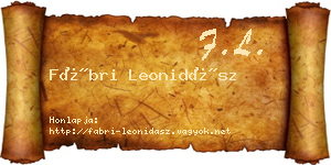 Fábri Leonidász névjegykártya
